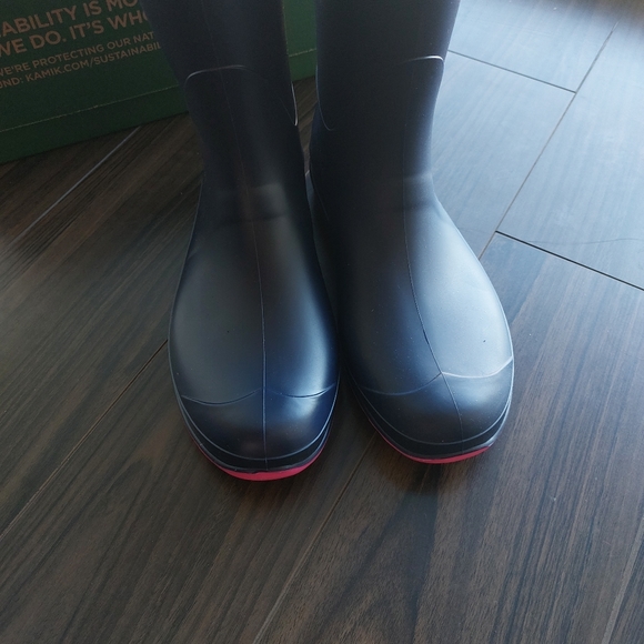 Kamik Olivia Rain Boot Rubber Blue Pink Mid Calf - Picture 2 of 6